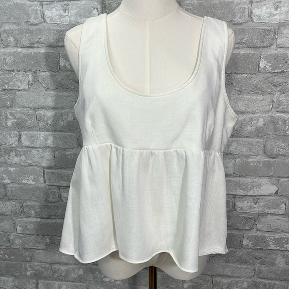 Endless rose White Peplum Tank Top - Picture 1 of 5